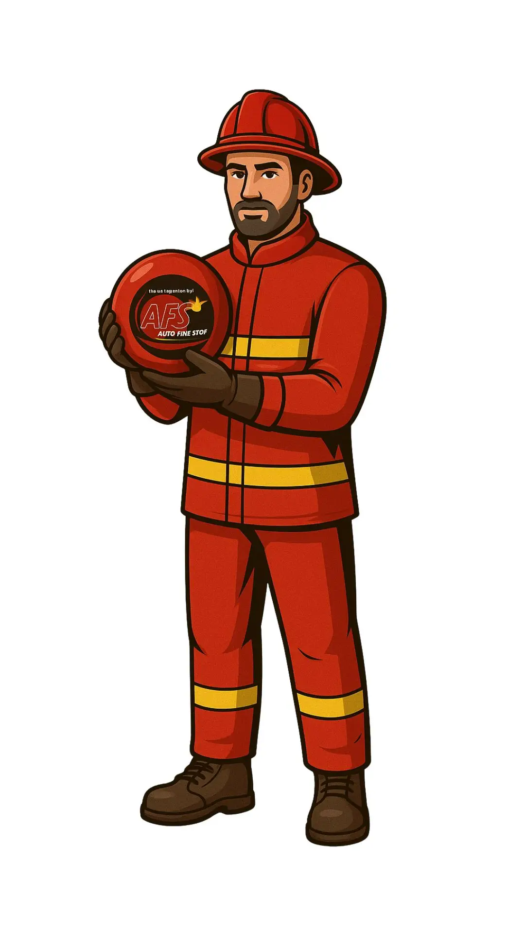 fireman with fire ball extinguisher in South Africa